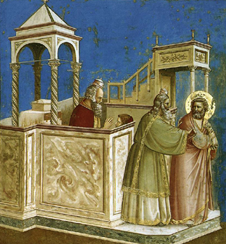 A painting of St. Joachim's rejected sacrifice, by Giotto